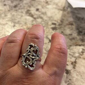 James Avery sz 9 Swirls and Scrolls Heart Ring 925
